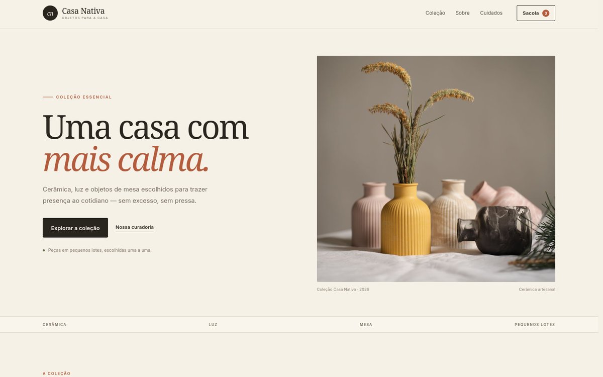 Prévia do projeto Casa Nativa